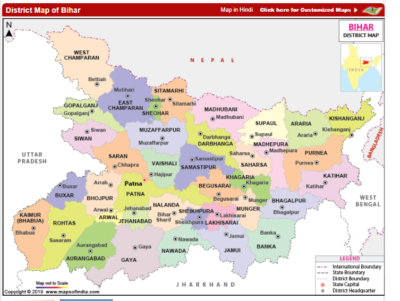 Bihar District wise map