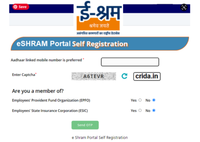 How to Register eshram gov in Self Registration CSC Login
